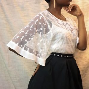 Zara Lace Bat Wing Blouse